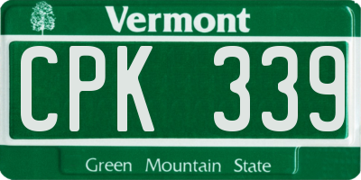 VT license plate CPK339