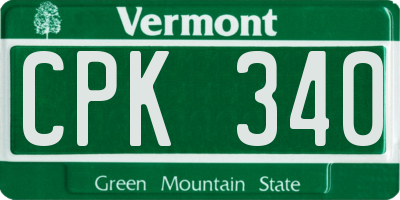 VT license plate CPK340