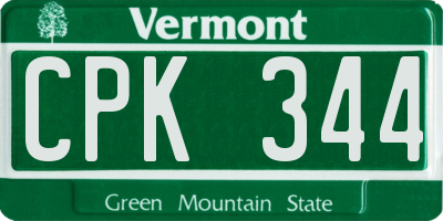 VT license plate CPK344