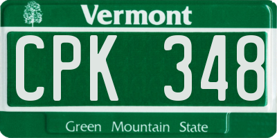 VT license plate CPK348