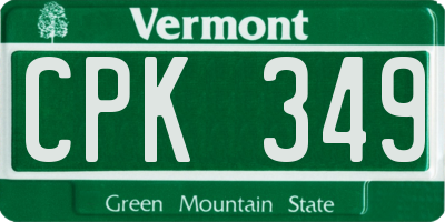 VT license plate CPK349