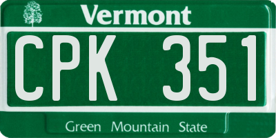 VT license plate CPK351