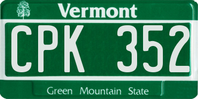 VT license plate CPK352