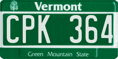 VT license plate CPK364