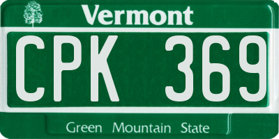VT license plate CPK369