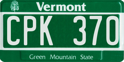 VT license plate CPK370