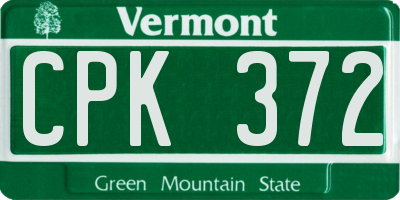 VT license plate CPK372