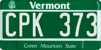 VT license plate CPK373