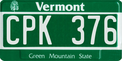 VT license plate CPK376