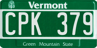 VT license plate CPK379