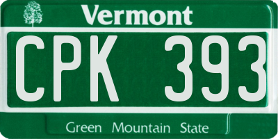 VT license plate CPK393