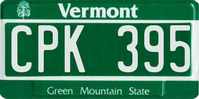 VT license plate CPK395