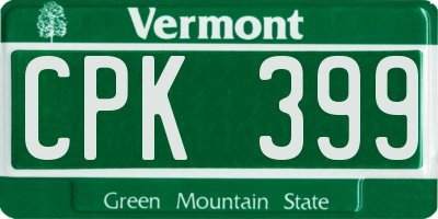 VT license plate CPK399