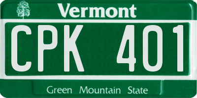 VT license plate CPK401