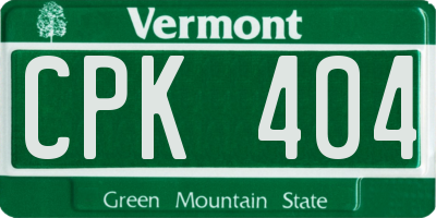VT license plate CPK404
