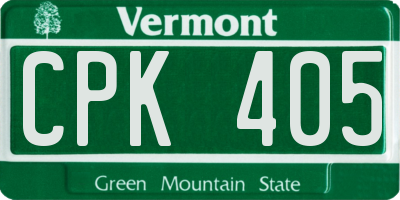 VT license plate CPK405