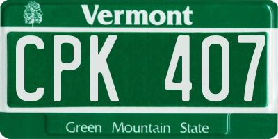 VT license plate CPK407