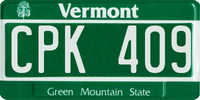 VT license plate CPK409