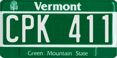 VT license plate CPK411