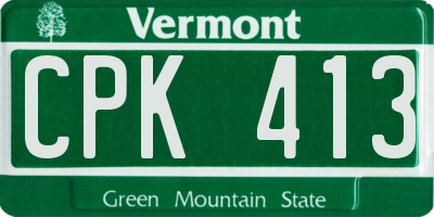 VT license plate CPK413