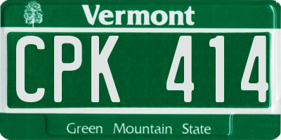 VT license plate CPK414
