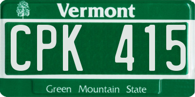 VT license plate CPK415