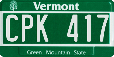 VT license plate CPK417