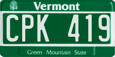 VT license plate CPK419
