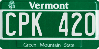 VT license plate CPK420