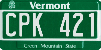 VT license plate CPK421