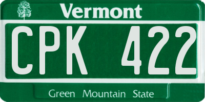 VT license plate CPK422