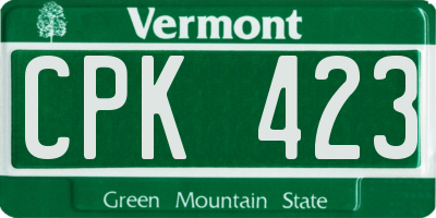 VT license plate CPK423