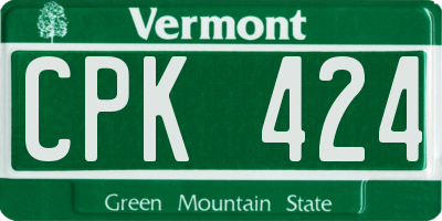 VT license plate CPK424