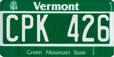 VT license plate CPK426