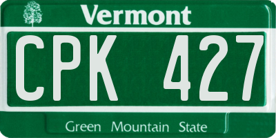 VT license plate CPK427