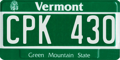 VT license plate CPK430