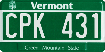 VT license plate CPK431