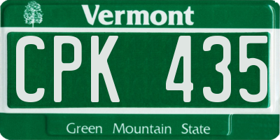 VT license plate CPK435