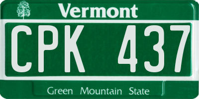 VT license plate CPK437
