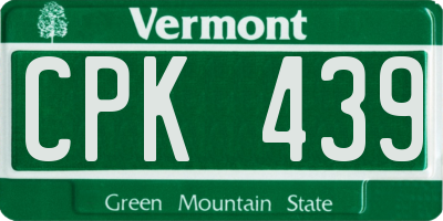 VT license plate CPK439