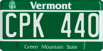 VT license plate CPK440