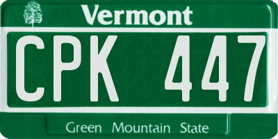 VT license plate CPK447