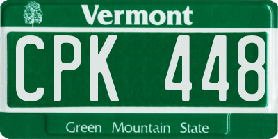 VT license plate CPK448