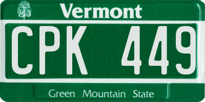 VT license plate CPK449