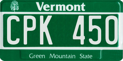 VT license plate CPK450