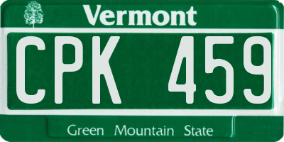 VT license plate CPK459
