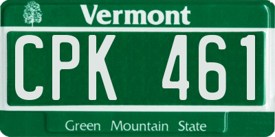 VT license plate CPK461