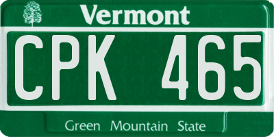 VT license plate CPK465