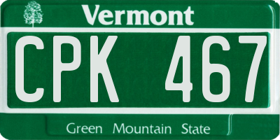 VT license plate CPK467