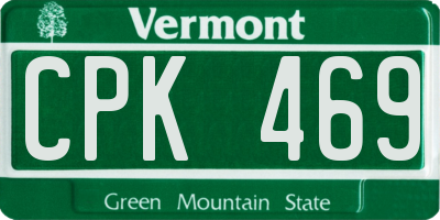 VT license plate CPK469